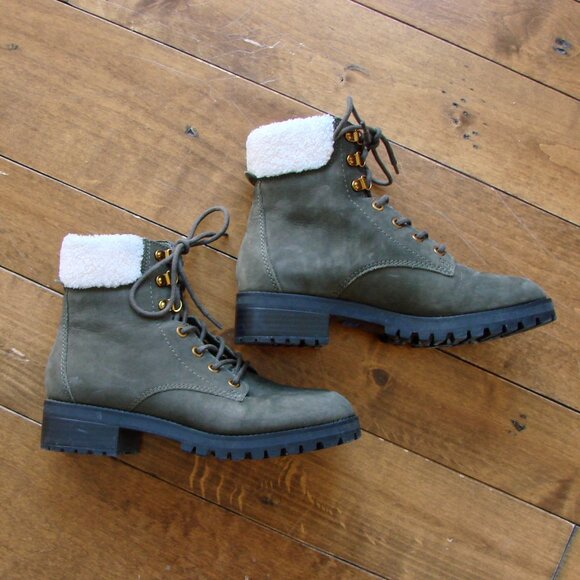 Aldo Rhaymma Winter Boots Olive Green Faux Fur Lug Sole 7 BRAND NEW IN BOX NWT - Picture 10 of 14